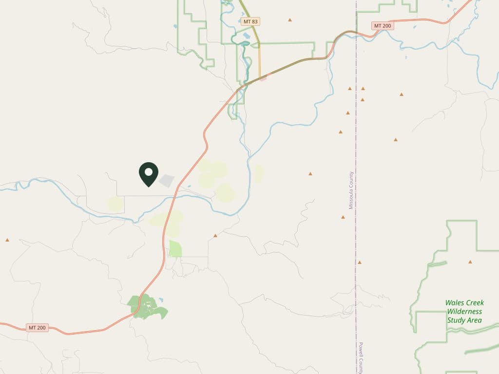 Map of Gus Creek Ranch near Petty Creek Road, Montana